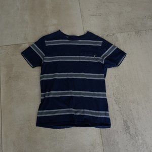 VANS Navy & Grey/Green Striped T-Shirt